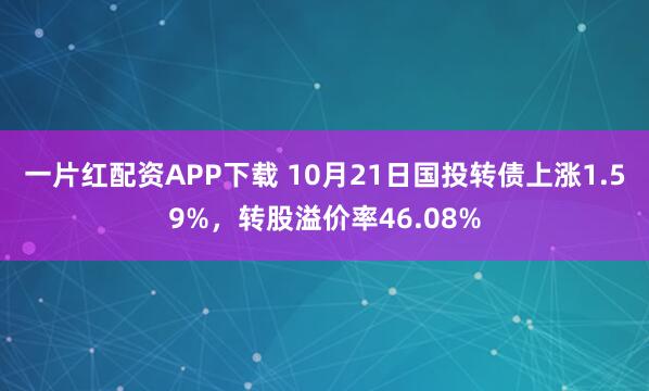 一片红配资APP下载 10月21日国投转债上涨1.59%，转股溢价率46.08%