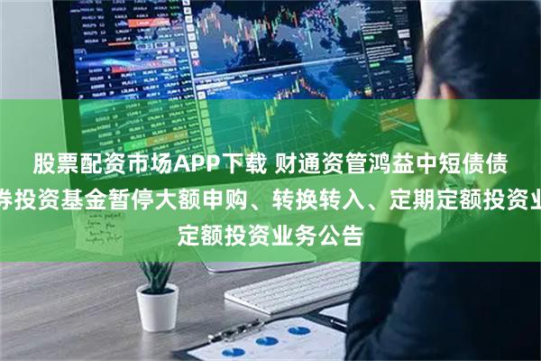 股票配资市场APP下载 财通资管鸿益中短债债券型证券投资基金暂停大额申购、转换转入、定期定额投资业务公告